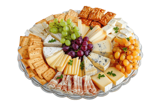 AI generated Gourmet cheese and grape platter png
