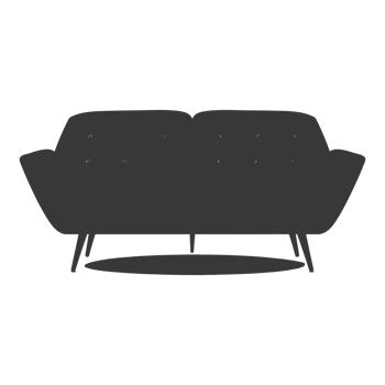 AI generated Silhouette Scandinavian sofa black color only png