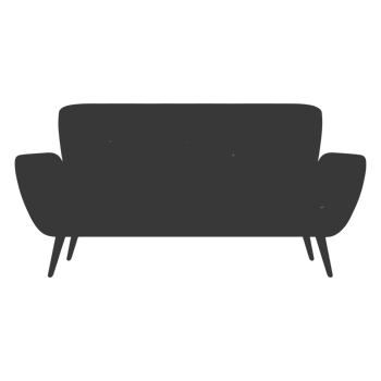 AI generated Silhouette Scandinavian sofa black color only png