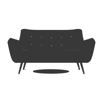 AI generated Silhouette Scandinavian sofa black color only png