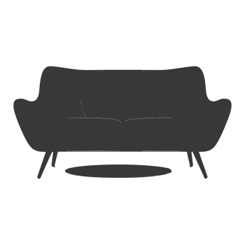 AI generated Silhouette Scandinavian sofa black color only png