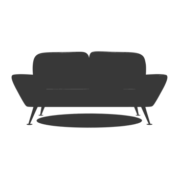 AI generated Silhouette Scandinavian sofa black color only png