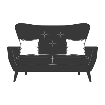 AI generated Silhouette Scandinavian sofa black color only png