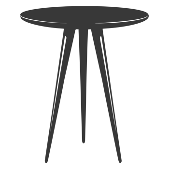 AI generated Silhouette Scandinavian table black color only png