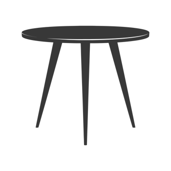 AI generated Silhouette Scandinavian table black color only png