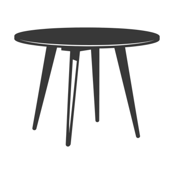 AI generated Silhouette Scandinavian table black color only png