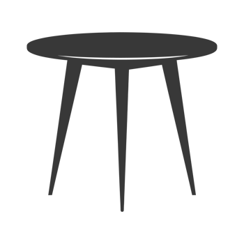AI generated Silhouette Scandinavian table black color only png