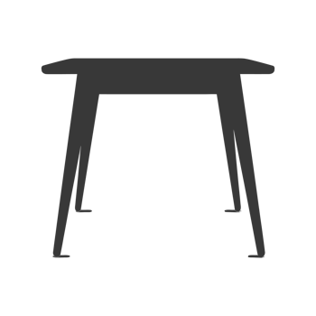 AI generated Silhouette Scandinavian table black color only png