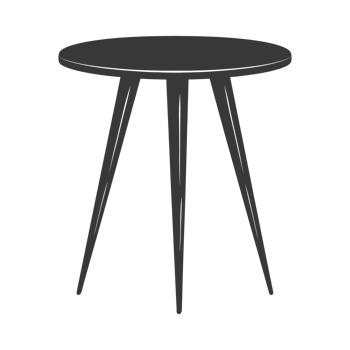 AI generated Silhouette Scandinavian table black color only png