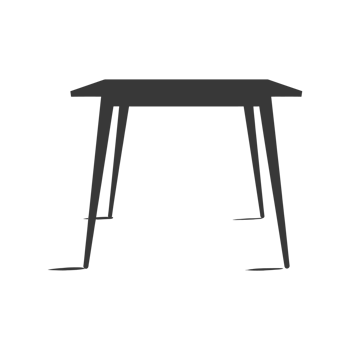 AI generated Silhouette Scandinavian table black color only png