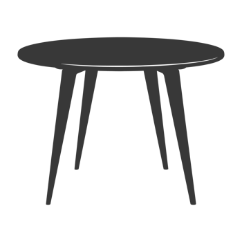 AI generated Silhouette Scandinavian table black color only png