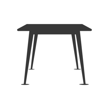 AI generated Silhouette Scandinavian table black color only png