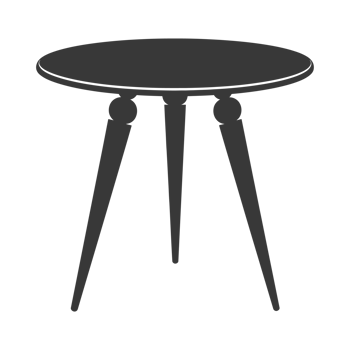 AI generated Silhouette Scandinavian table black color only png
