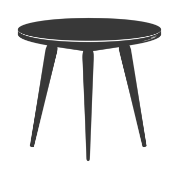 AI generated Silhouette Scandinavian table black color only png