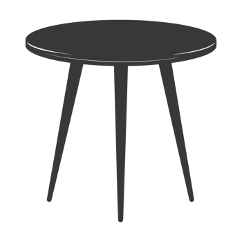 AI generated Silhouette Scandinavian table black color only png