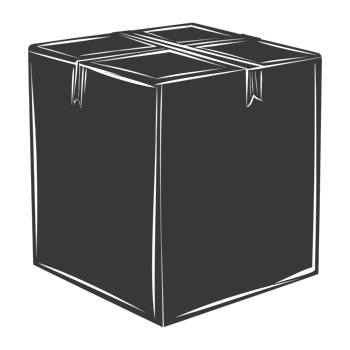 AI generated Silhouette cardboard package black color only png
