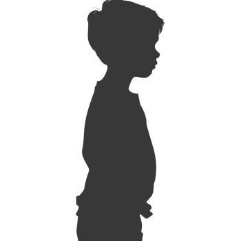 AI generated Silhouette caucasian boy black color only png