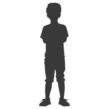 AI generated Silhouette caucasian boy black color only png