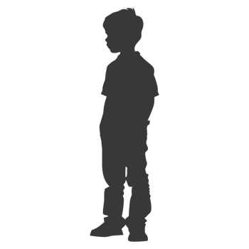 AI generated Silhouette caucasian boy black color only png