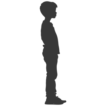 AI generated Silhouette caucasian boy black color only png