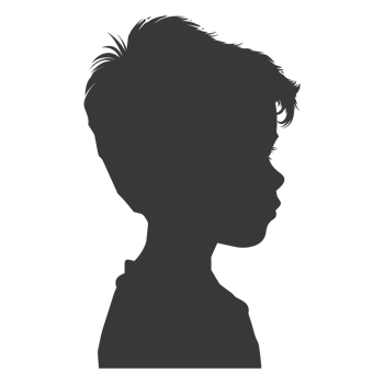 AI generated Silhouette caucasian boy black color only png