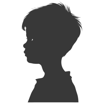 AI generated Silhouette caucasian boy black color only png