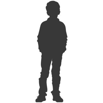 AI generated Silhouette caucasian boy black color only png