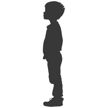 AI generated Silhouette caucasian boy black color only png