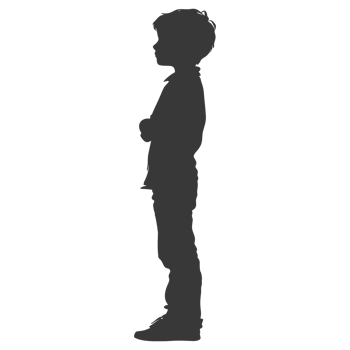 AI generated Silhouette caucasian boy black color only png