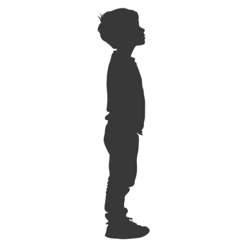 AI generated Silhouette caucasian boy black color only png