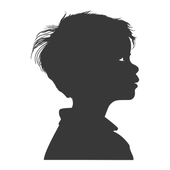 AI generated Silhouette caucasian boy black color only png