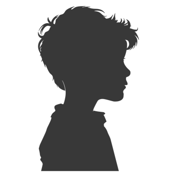 AI generated Silhouette caucasian boy black color only png
