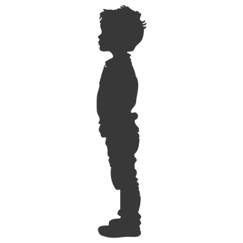 AI generated Silhouette caucasian boy black color only png