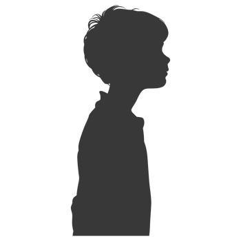 AI generated Silhouette caucasian boy black color only png