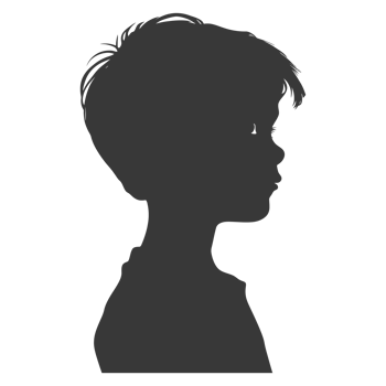 AI generated Silhouette caucasian boy black color only png