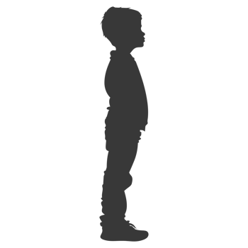 AI generated Silhouette caucasian boy black color only png