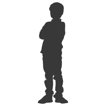 AI generated Silhouette caucasian boy black color only png
