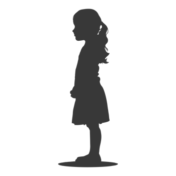 AI generated Silhouette caucasian girl alone black color only png