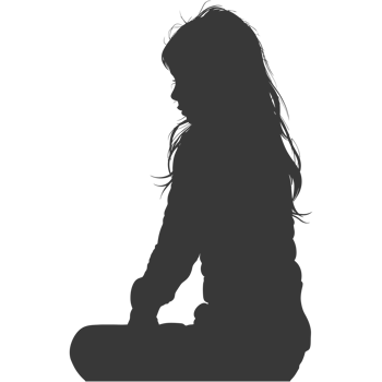 AI generated Silhouette caucasian girl alone black color only png