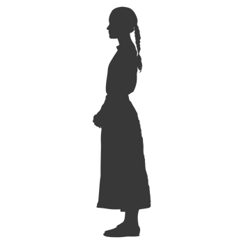 AI generated Silhouette caucasian girl alone black color only png