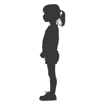 AI generated Silhouette caucasian girl alone black color only png