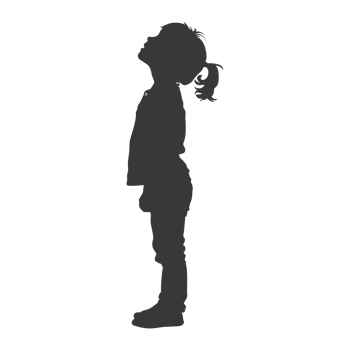 AI generated Silhouette caucasian girl alone black color only png