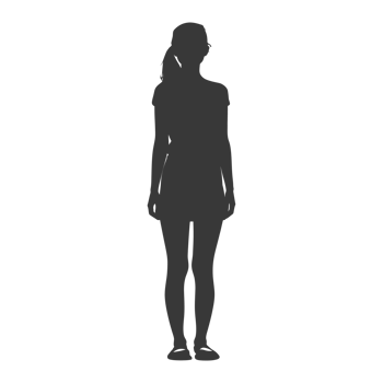 AI generated Silhouette caucasian girl alone black color only png