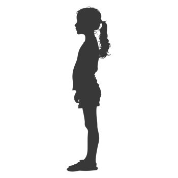 AI generated Silhouette caucasian girl black color only png