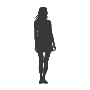 AI generated Silhouette caucasian girl black color only png