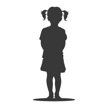 AI generated Silhouette caucasian girl black color only png