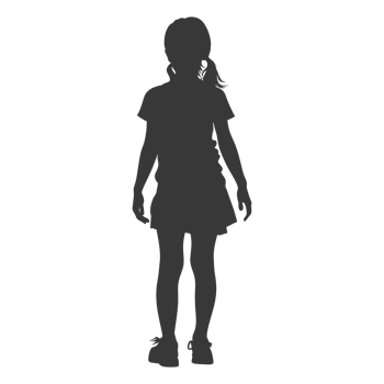 AI generated Silhouette caucasian girl black color only png
