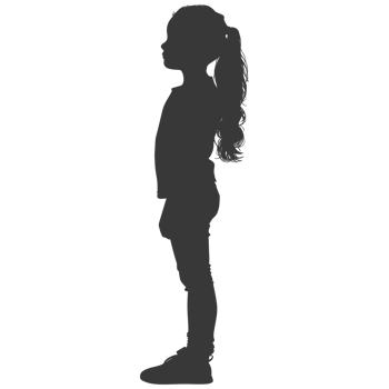 AI generated Silhouette caucasian girl black color only png