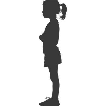 AI generated Silhouette caucasian girl black color only png