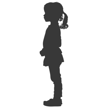 AI generated Silhouette caucasian girl black color only png